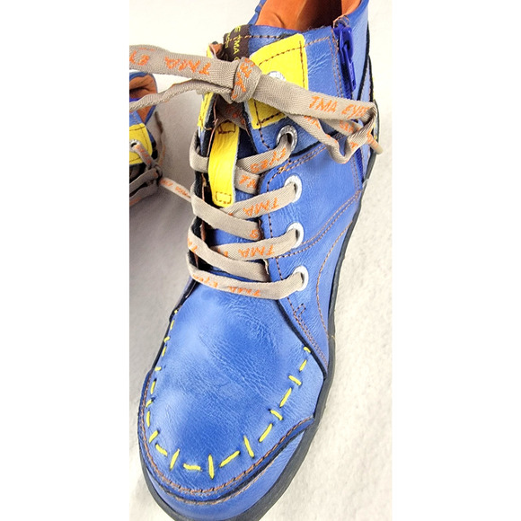 TMA EYES Stitching Shoes Leather Lace-up Handwork Casual Boots Womans Size 10.5 - Picture 6 of 13